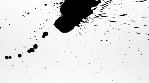 Spraying black paint on a white background Stock Footage 305492618
