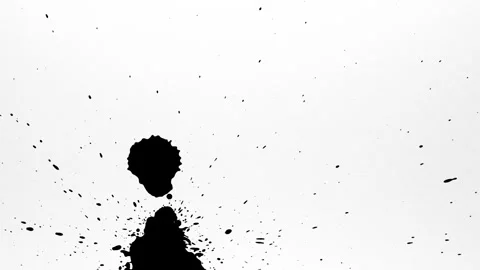 Spraying black paint on a white background Stock Footage 305492619