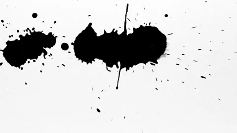 Spraying black paint on a white background Stock Footage 305492631