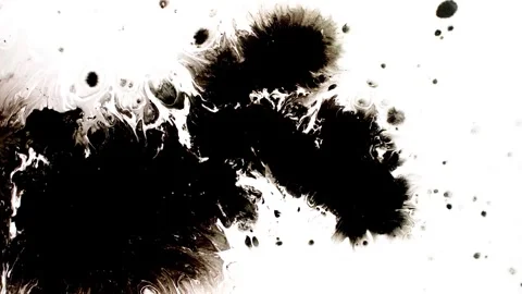 Spraying black paint on a white background Stock Footage 305492644