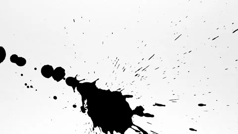 Spraying black paint on a white background Stock Footage 305492654