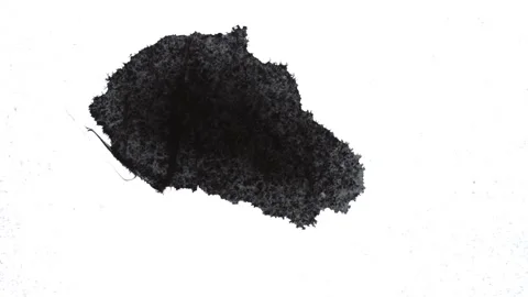 Spraying black paint on a white background Stock-Footage 305492662