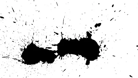 Spraying black paint on a white background Stock Footage 305492672