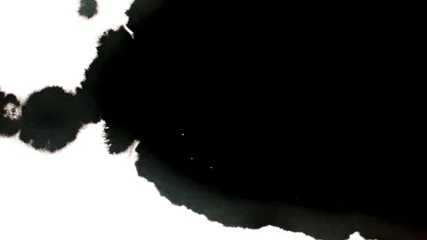Spraying black paint on a white background Stock Footage 305492694