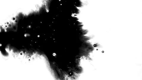 Spraying black paint on a white background Stock Footage 305492963