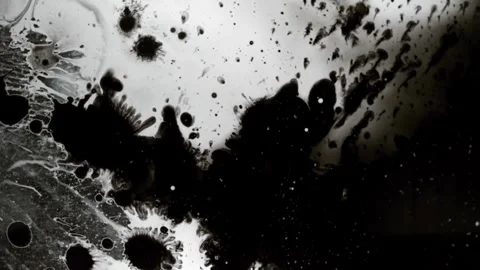 Spraying black paint on a white background Stock Footage 305492983