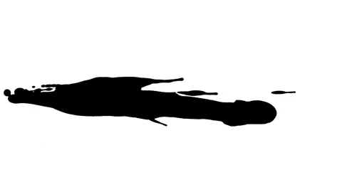 Spraying black paint on a white background Stock Footage 305493046