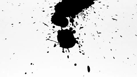 Spraying black paint on a white background Stock Footage 305493060