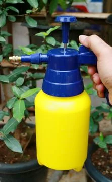Spraying fertilizer Stock Photos
