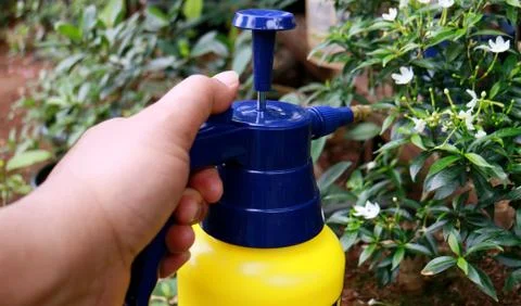 Spraying fertilizer Stock Photos