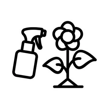 Spraying flower dispenser icon vector outline illustration Stock Illustration