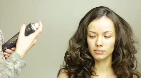 Spraying hair Stock Footage 63045122