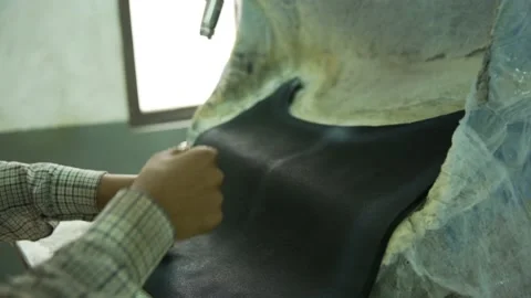Spraying leather Stock Footage 202462662