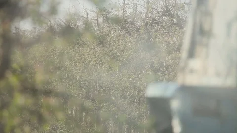Spraying orchards Stock Footage 74670369
