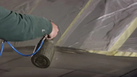 Spraying paint, Paint spraying, Paint application Stock-Footage 247163035