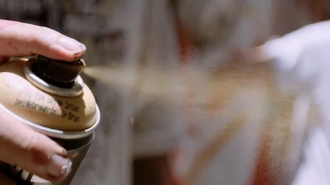 Spraying Paint Slow Motion Graffiti Stock-Footage 96132636