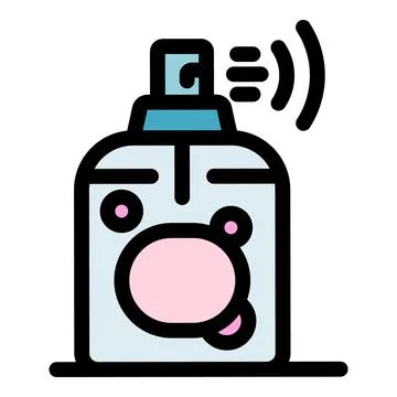 Spraying perfume bottle spreading pleasant aroma, fragrance and scent Stockillustratie