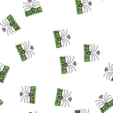 Spraying plants smart farm vector seamless pattern Illustrazione stock