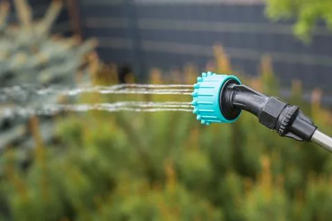 Spraying plants in spring Stock Photos