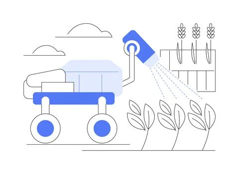 Spraying robot isolated cartoon vector illustrations. Ilustración de archivo