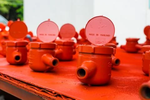 Spraying water meter Stock Photos