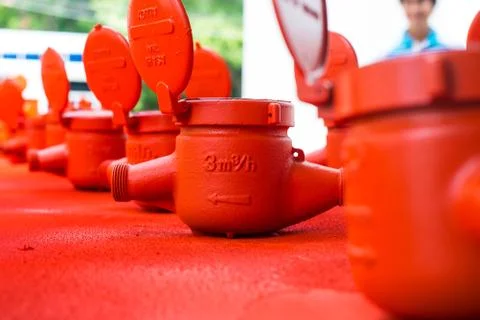 Spraying water meter Stock Photos