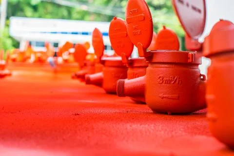 Spraying water meter Stock Photos