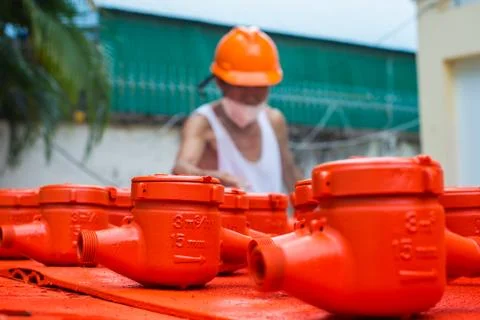 Spraying water meter Stock Photos