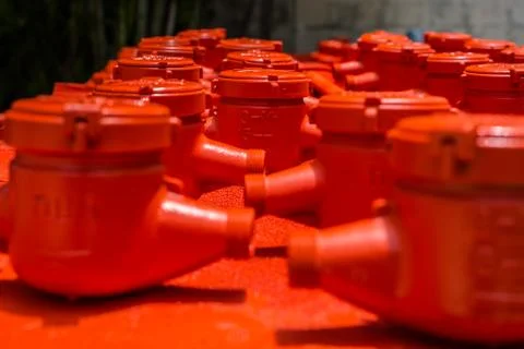 Spraying water meter Stock Photos