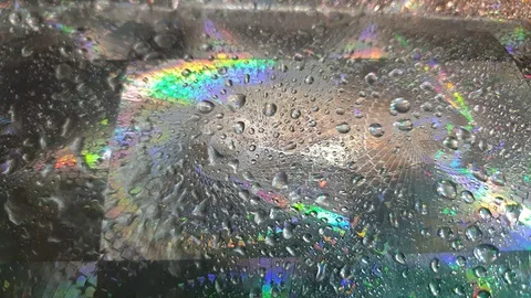The Spraying water rainbow background. Splash water fresh close Stock Footage 105108324