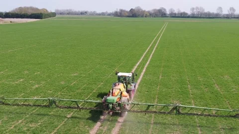 Spraying Wheat UK Stock Footage 152759882
