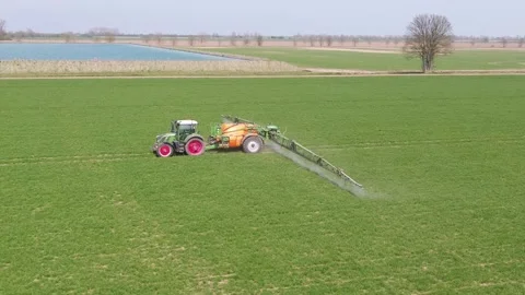 Spraying Wheat UK Stock Footage 152759915