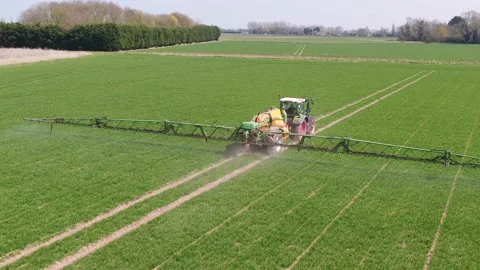 Spraying Wheat UK Stock Footage 152759947
