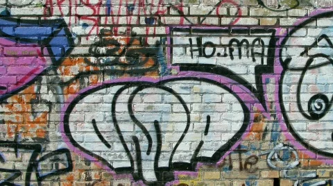 Spraypainted wall Stock Footage 157524