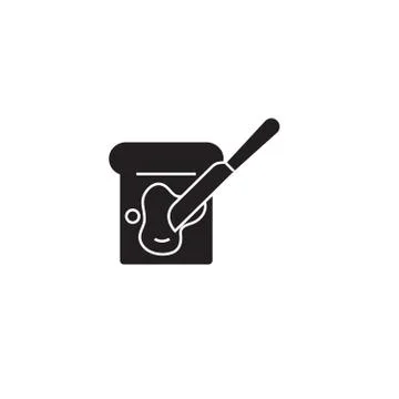 Spread butter black vector concept icon. Spread butter flat illustration, sign Illustrazione stock