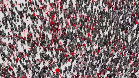 The spread of infectious diseases in large crowds. Crowds and infections Stock Footage 242514108