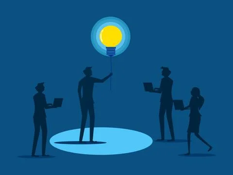 Spread knowledge. Businessman holds a light bulb to illuminate Illustrazione stock