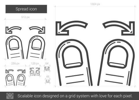 Spread line icon Illustrazione stock