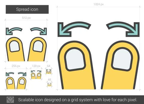 Spread line icon Illustrazione stock