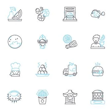 Spread linear icons set. Dissemination, Diffusion, Propagation, Expansion Stock Illustration