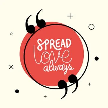 Spread love always quote vector design Ilustración de archivo