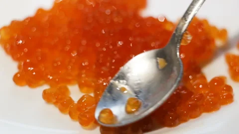 To spread over the surface of the eggs, to check the quality. Expensive treat cl Stock Footage 108186573