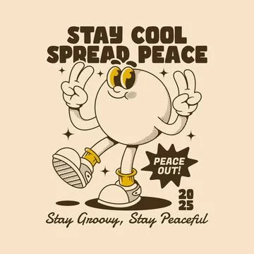 Spread Positivity Through Cool and Peaceful Vibes Stock Illustration
