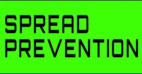 Spread prevention text green screen, masked glitched effect. Video stock 132623738