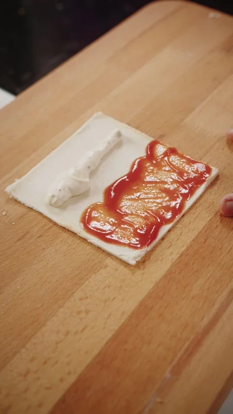 Spread Red Sauces on Bread Vídeos de archivo 282008046