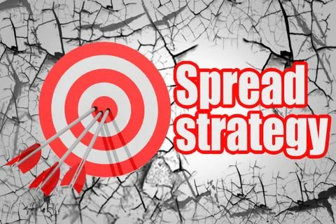 Spread strategy word with red arrow and board Illustrazione stock