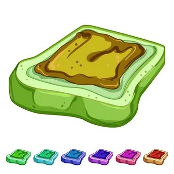 Spread toast jam cartoon vector graphic Ilustración de archivo