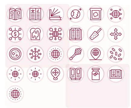 Spread Vector Icon Toolkit featuring 25 Editable 256x256 Regular Line element Stock Illustration