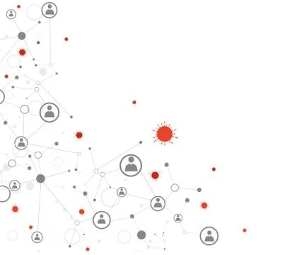 Spread of the virus among humans. Vector. Illustrazione stock