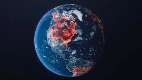 The spread of the virus on the planet. 3d render Stock Illustration